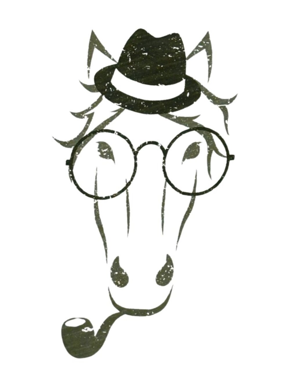 Ariat Graphic Tee Horse Cowboy Hat Glasses Pipe White XS Western Core